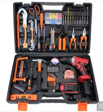 Multifunctional Portable Toolbox 21V Lithium Electric Drill Set for Home Use