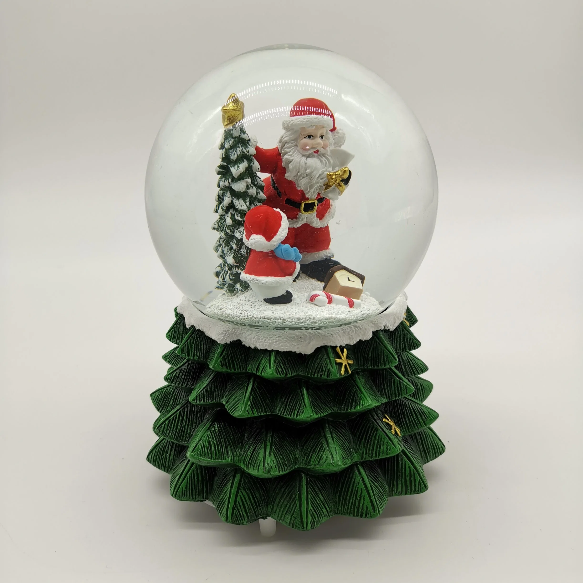 Wholesale/Supplier Christmas Red Santa Claus Snow Globe Christmas Glass Snowball Resin Mould Crafts