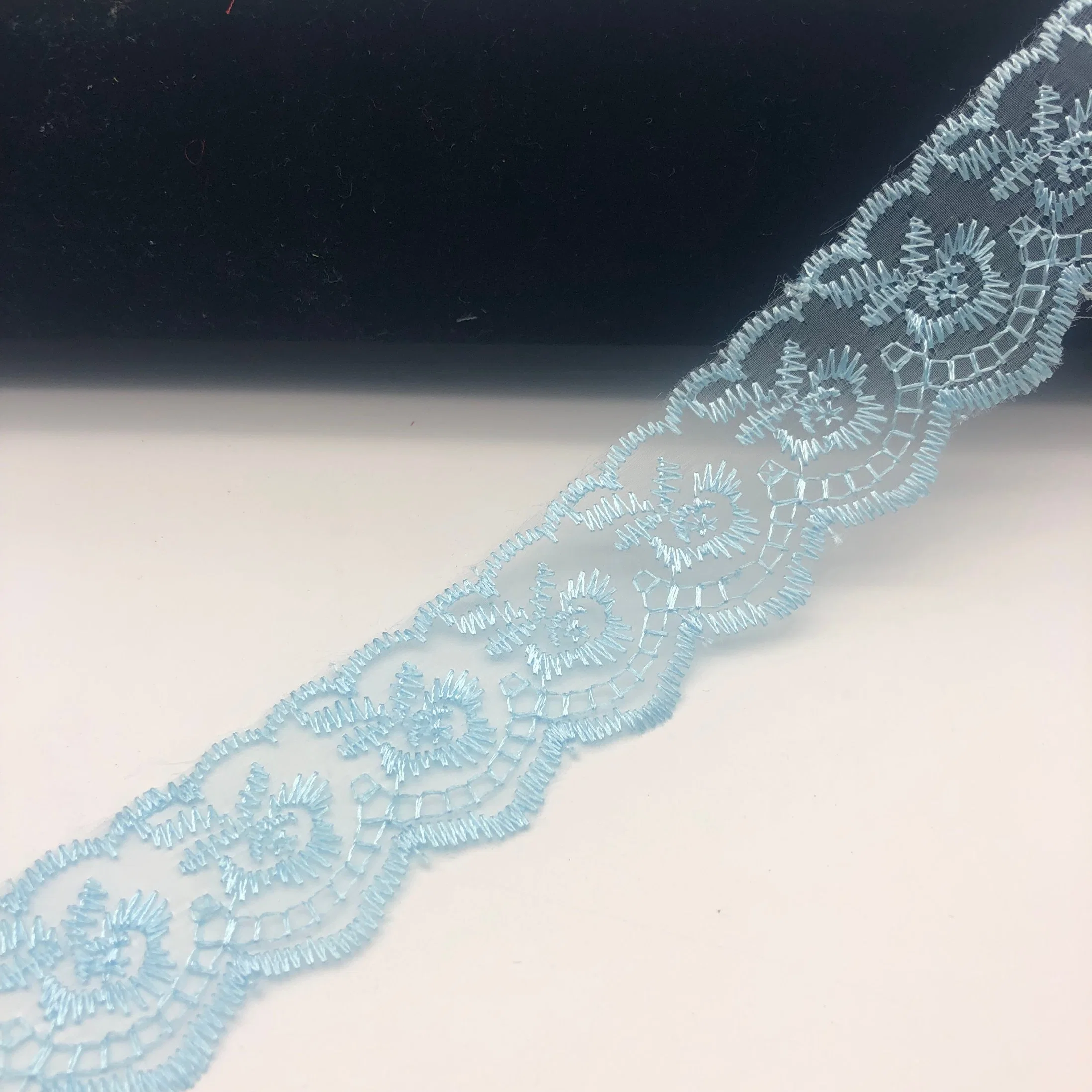 Encaje bordado plano/ Broderie ribete de encaje Anglaise, bordado Inglés COM Passa Fita Lace Fabric