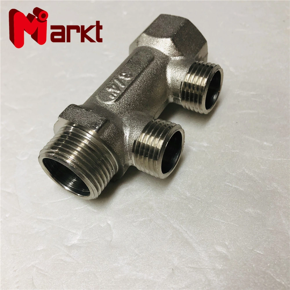 2-4ways Brass Floor Heating Manifold Pipe Equal Fittings