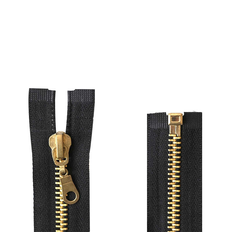 #8 Metal oro brillante brillante Pipa Slider el extremo abierto Zipper