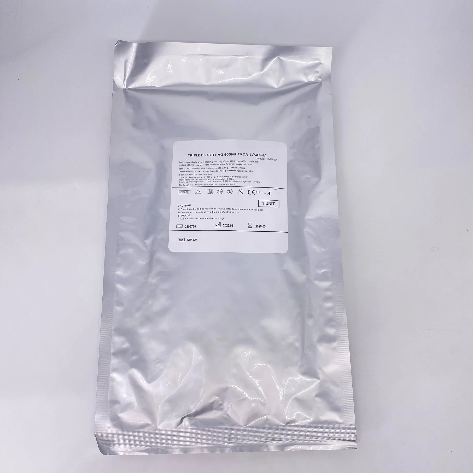 Medical Disposable Cpda Tubular Film Sterile Single Double Triple Quadruple Plastic PVC 250ml 350ml 450ml Transfusion Transfer Bags Blood Collection Bag