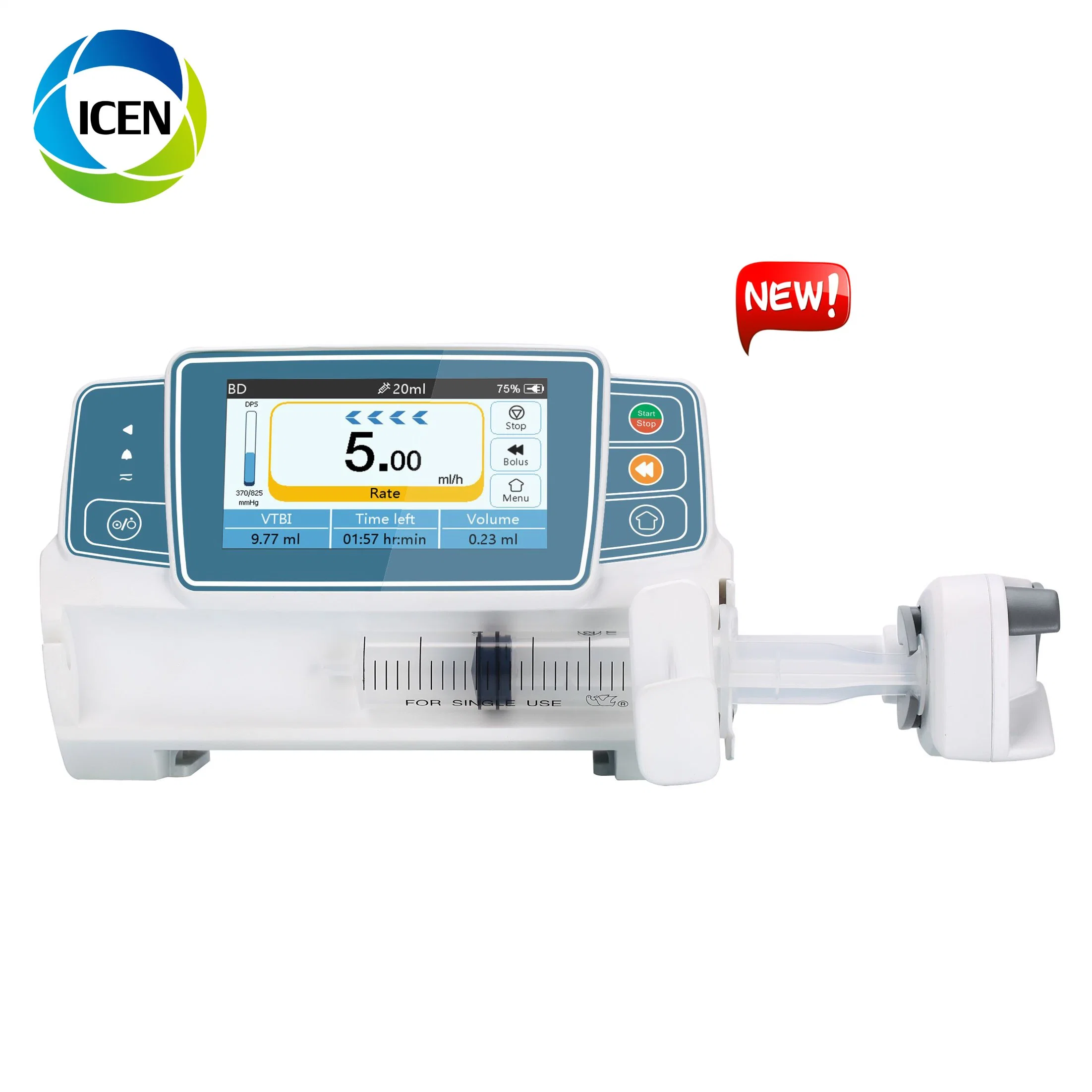 IN-GS50P Human/Veterinary Medical Electric Single Channel Cheap Syringe Pump Machine