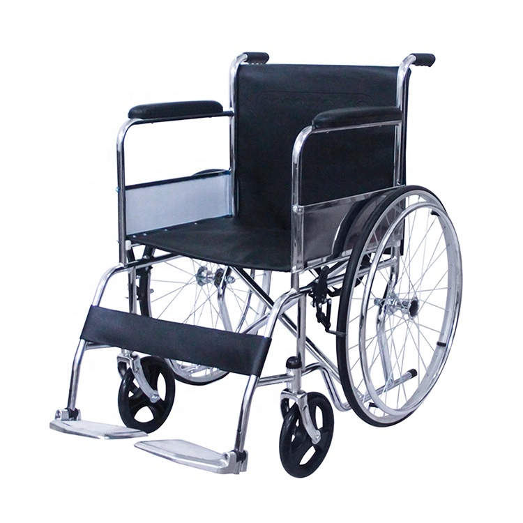 Lightweight Folding Steel Wheelchair for Caring for Disabled People