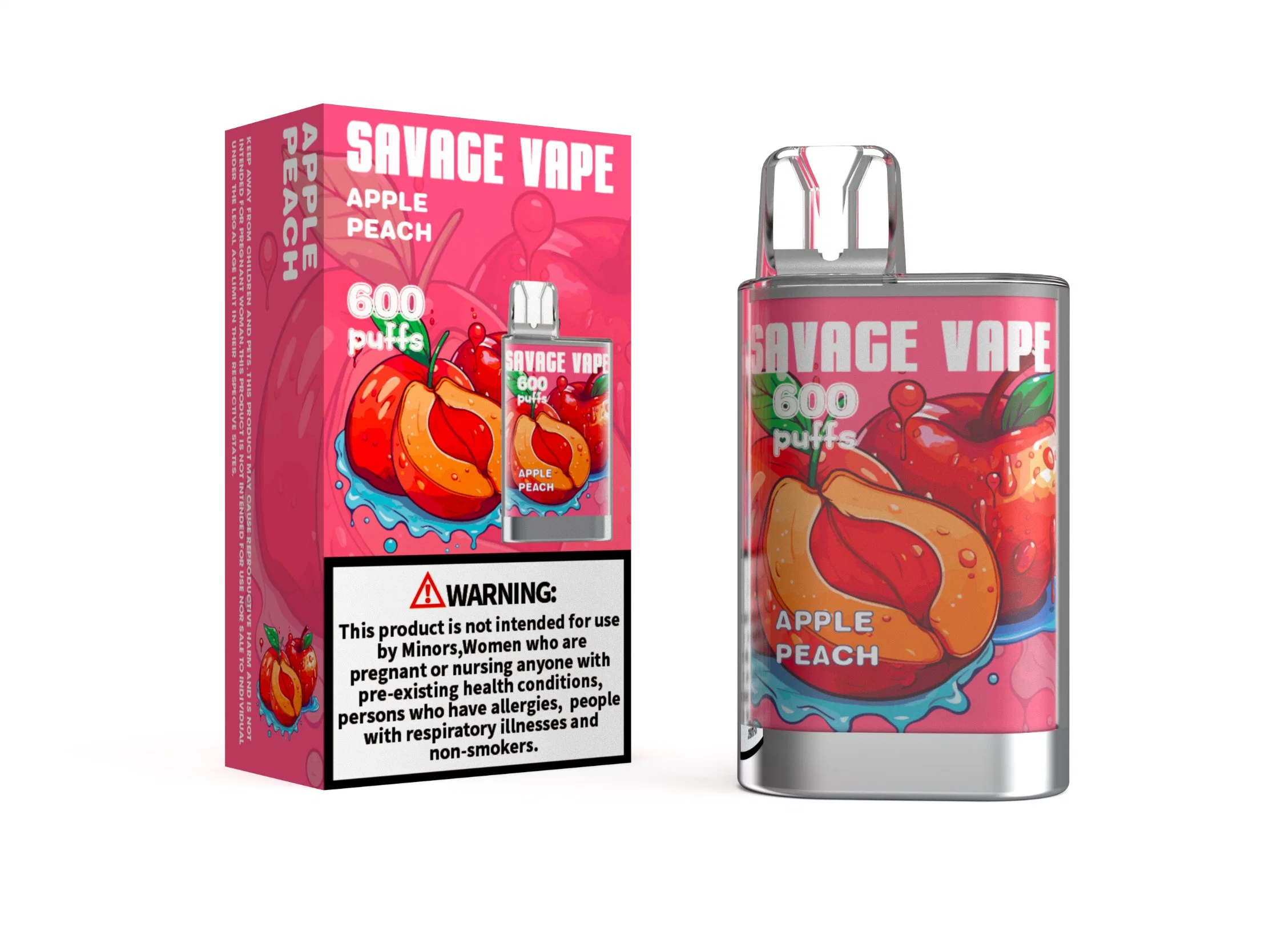 EU Warehouse Original Savage Vape Crystal 600 Puff Disposable Vape Pen Pod Device 550mAh Vapes Kit 20mg Nic Wholesale Mini E Cigarettes 10PCS Per Pack