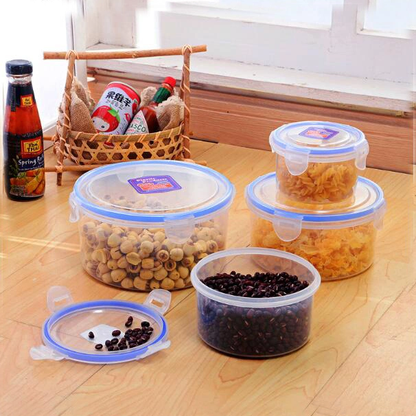 300ml 600ml 700ml 1000ml Round Shape Household Plastic Containers