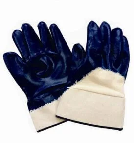 3/4 Nitrile Coated Cotton Fleece Lining Safety Glove