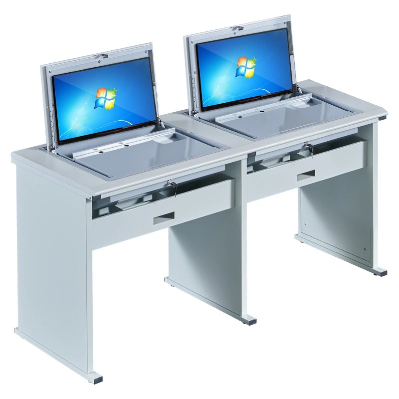 Office Computer Flip Desk Hidden Mini PC Safe Box Paperless Computer Exam Table Computer Training Table