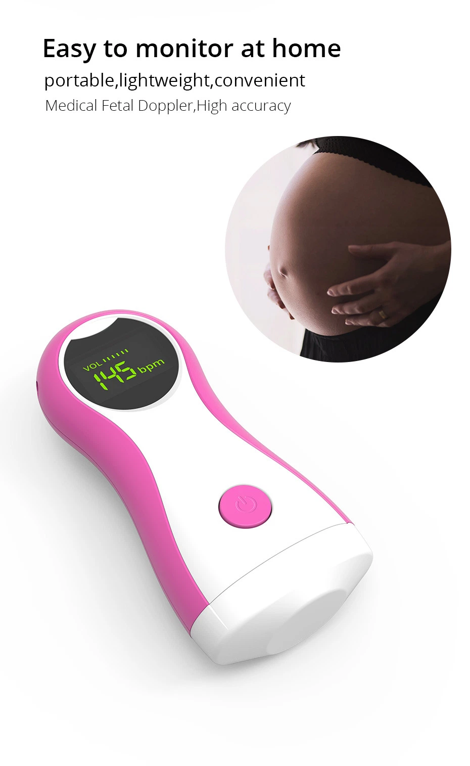 Hot Sale Fetal Doppler Fetus-Voice Meter Baby Sound Babyfun