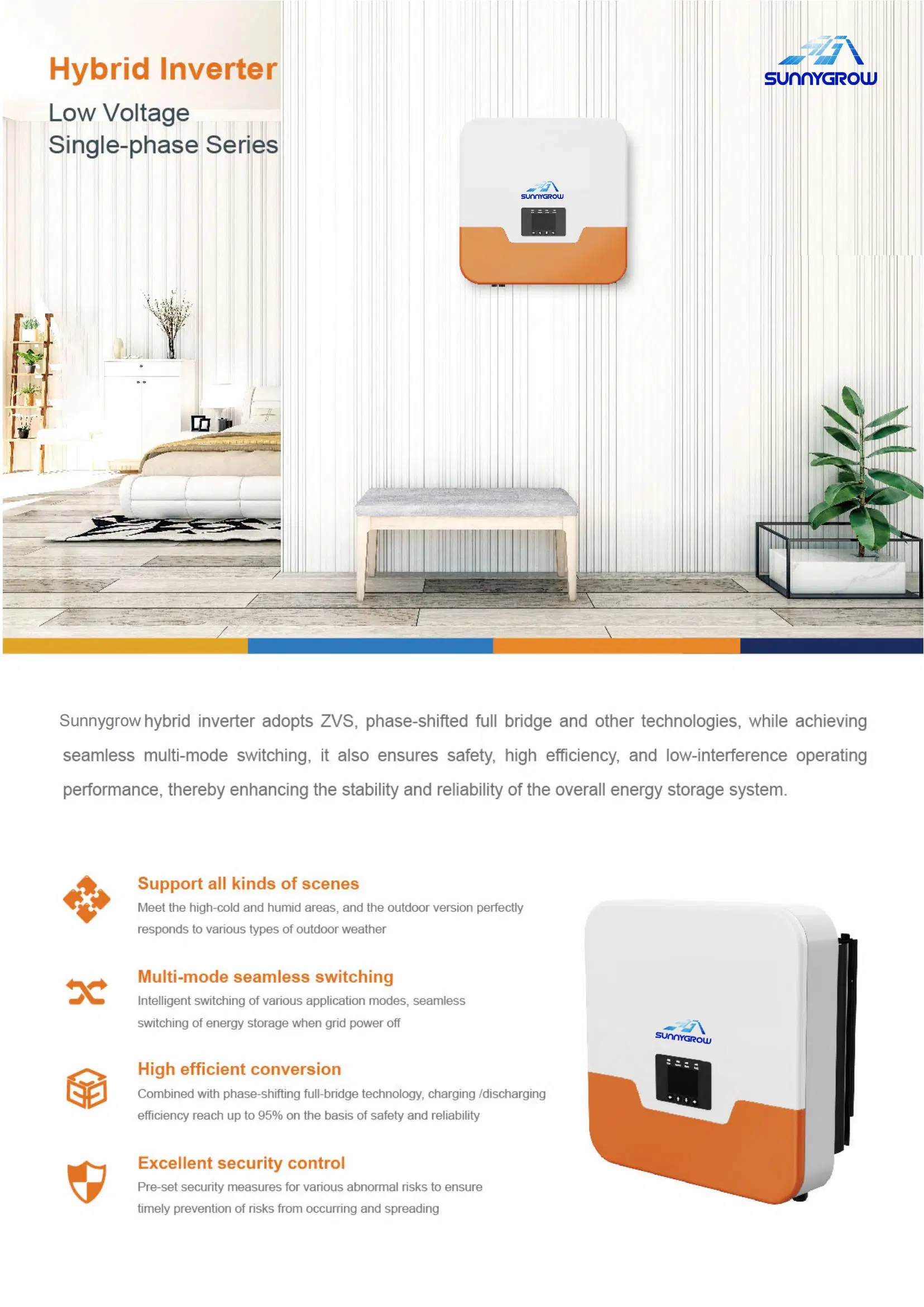 Fashion DC/AC Inverters Single Hybrid Low Voltage Inverter Home Solar Storage System