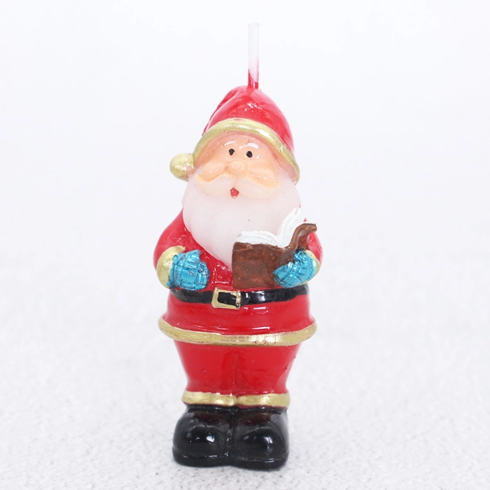 China Import Items Decor Christmas Santa Claus Holding Gifts Candles