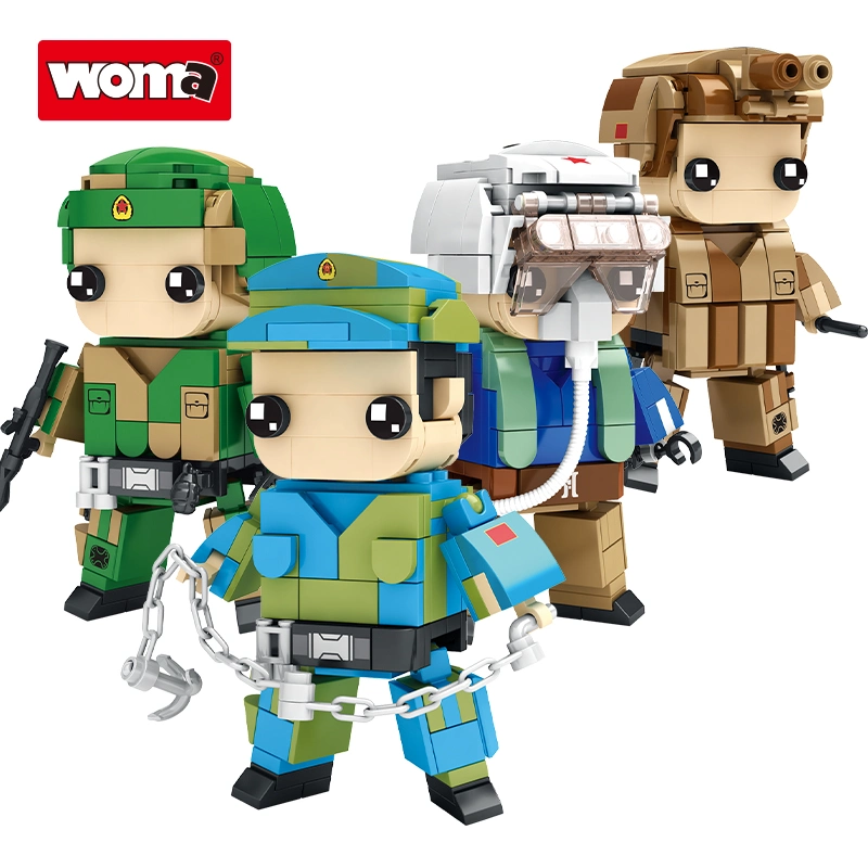 Woma Toys 2022 Children Day Kids Birthday Christmas Gifts Plastic Small Building Block Little Brick Soldier Figure Family Game