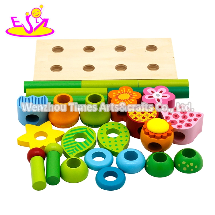 Customize Educational Learning Wooden Flower Stacker for Kids W13D336