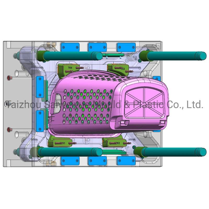 Wheeled Vegetable Basket Mold Store Box Plastic Roller Trolley Cart Injection Mould