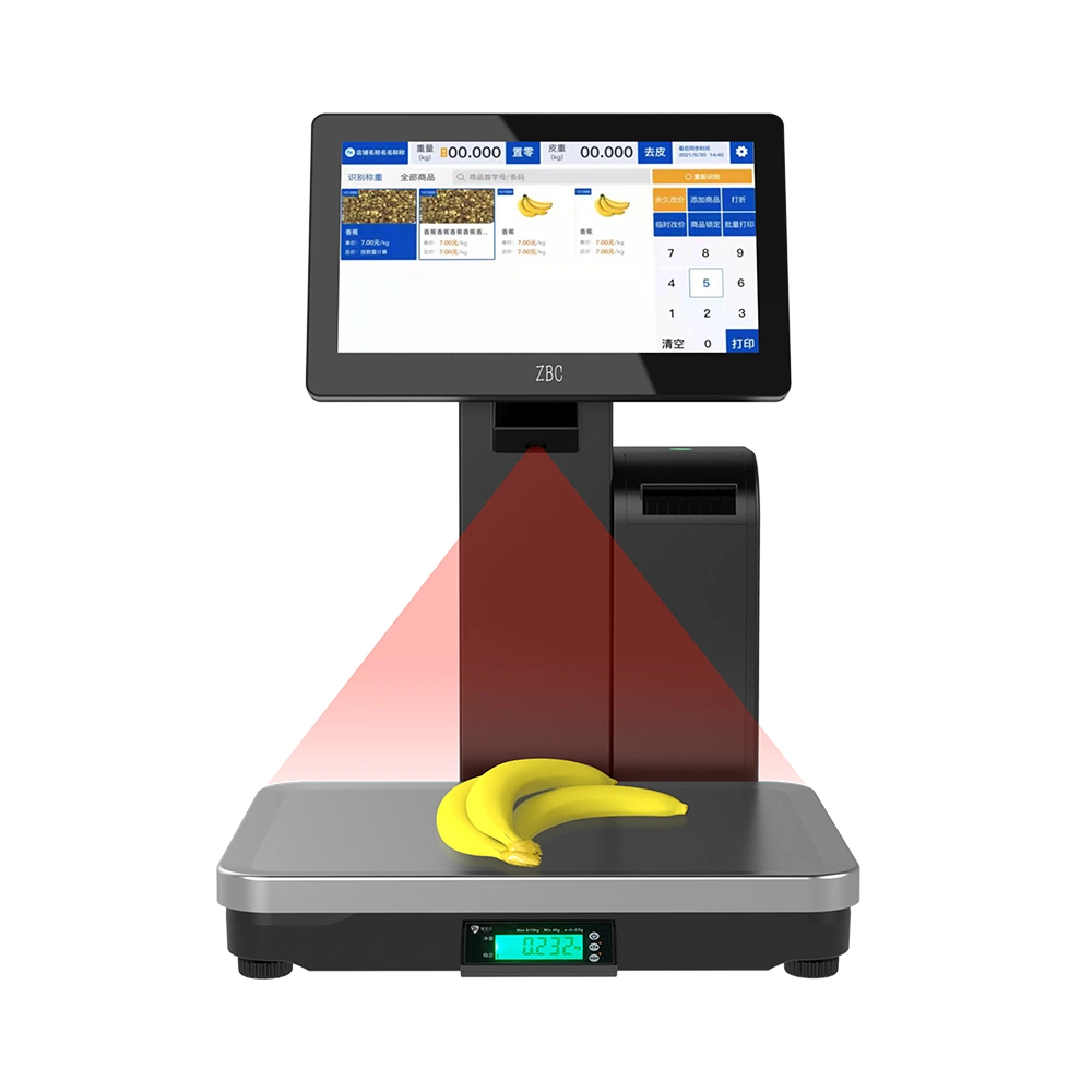 Android POS Cash Register Ai Weighing Scales with Label Printer