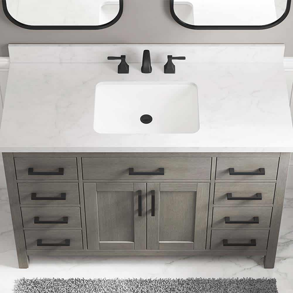 48in Single Sink Dark Gray Bathroom Vanity with Solid Wood Bathroom Cabinet