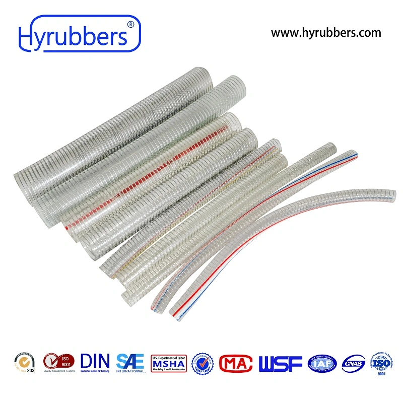 Flexible Clear Anti-UV PVC Steel Wire Hose Transparent PVC Spring Hose