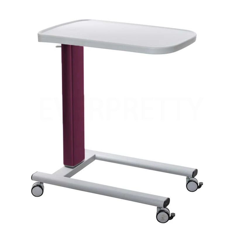 Hospital Medical Treatment Laptop Cart Computer Clinic Operating Room Movable Mobile Heigh-Adjustable Steel Bedside Overbed Table Desk