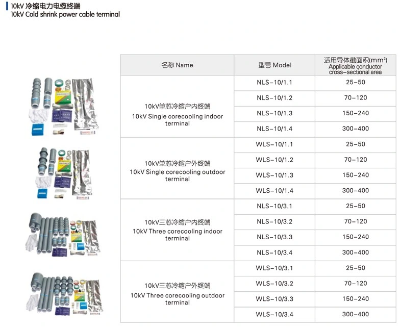 10kv Single Core Cold Shrinkable Tube Kit Indoor