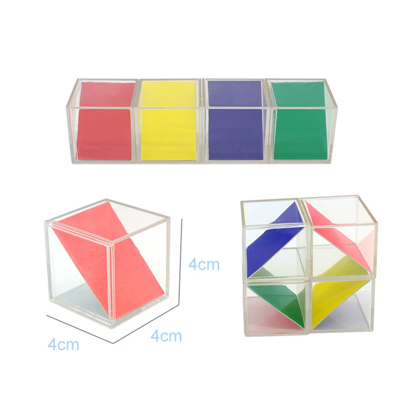 Children's Enlightenment Teaching Aids Transparent Color Square Building Blocks