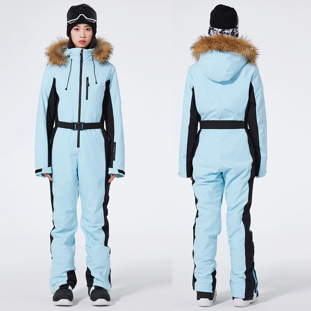 Wholesale/Supplier Outdoor Snow Wear with Fur Women One Piece Ski Suit