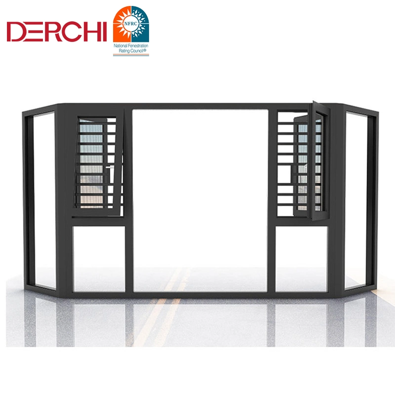 Hurricane Impact Tilt and Turn Single Double Glass Aluminum Casement Window Grill Design Awning Hinge Swing Lowe Glass French Passive Window