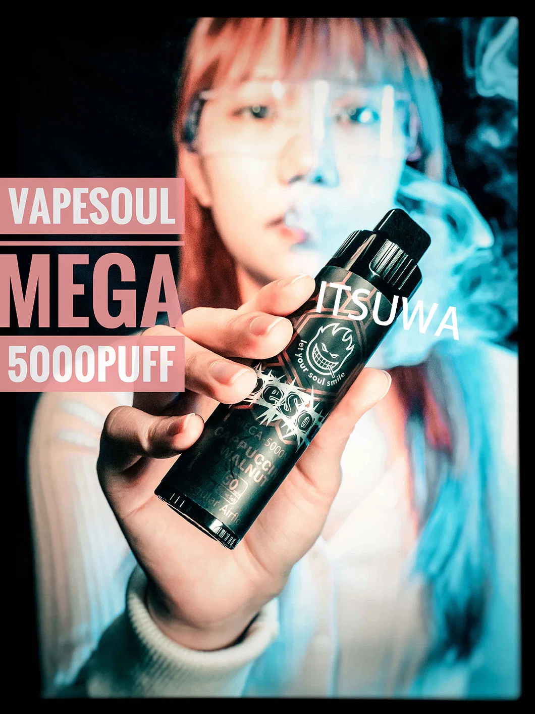 Mega Vapeosul 5000bouffées de fumée Cigarros jetables Didposable Vape VAB E-Papierosy bouffées