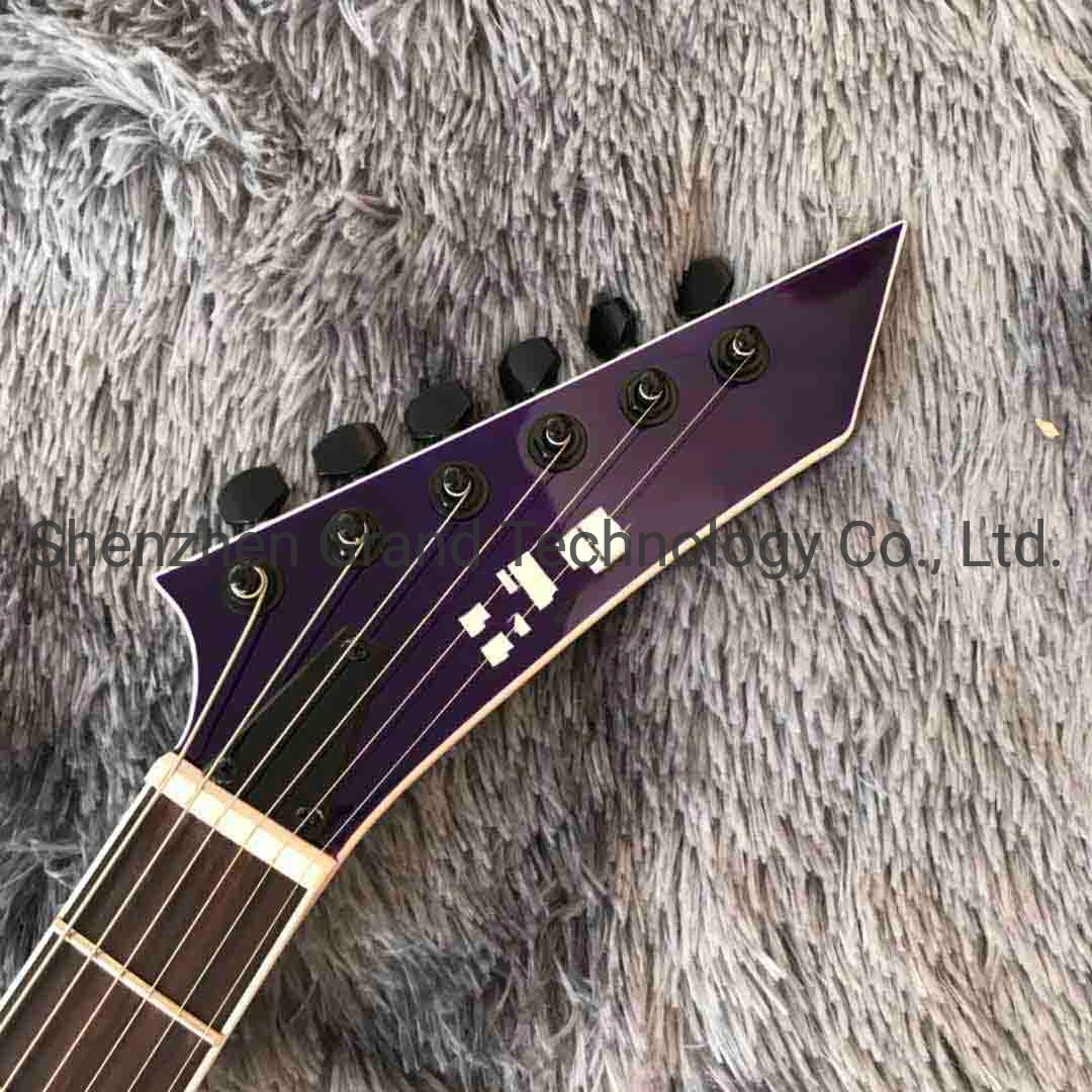 Custom Quilted Maple Top Neck Through Body in Purple Set Thru Neck Electric Guitar with Emg Pickups