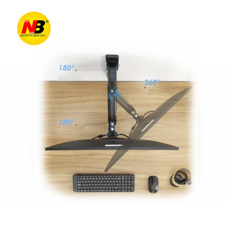 to Vietnam New Nb F150 17"-35" Aluminum Alloy Full Motion Gas Spring Wall Mount 360&deg; Monitor Holder Gas Spring Arm TV Monitor Wall Bracket Loading 2-10 Kg