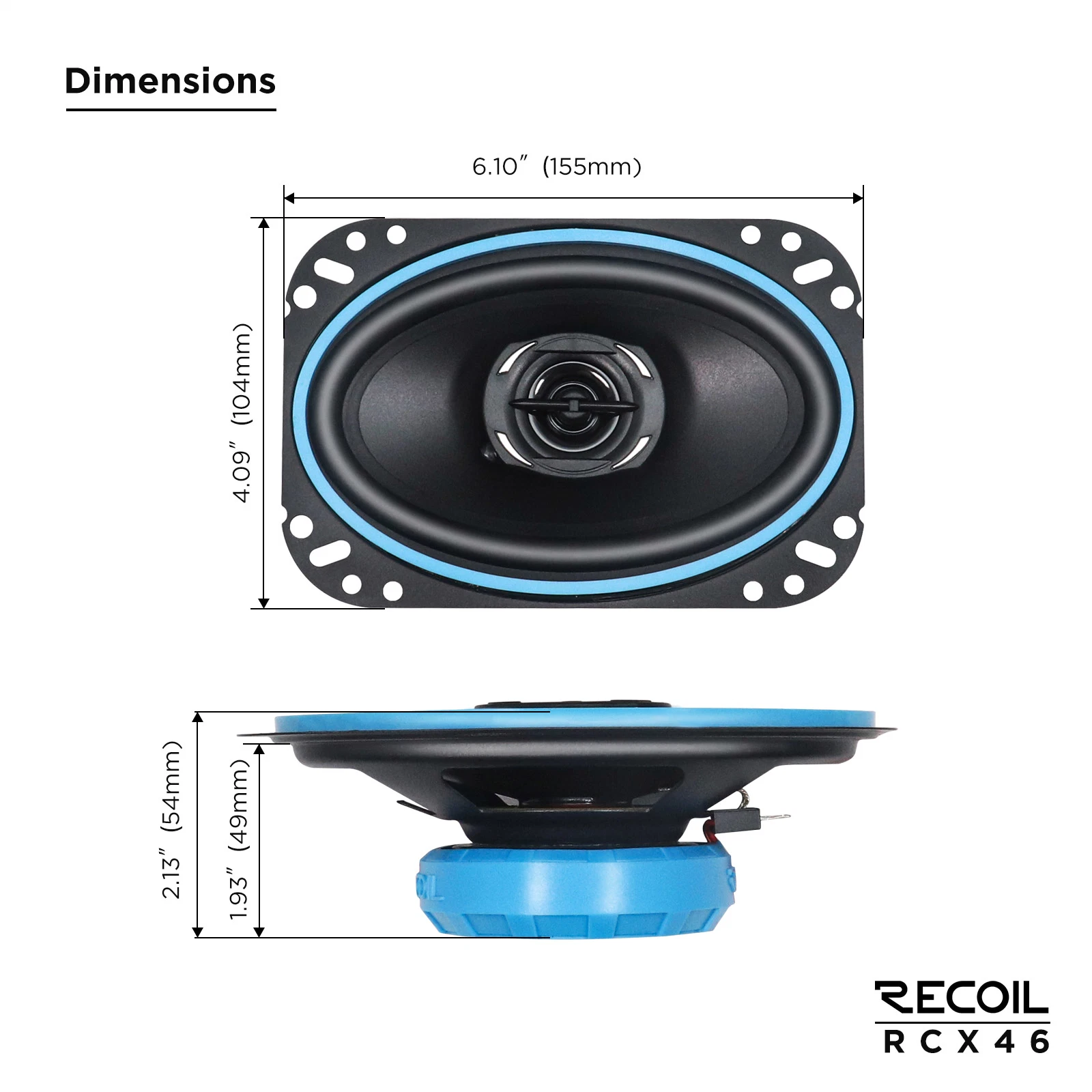 Edge Rcx46 Echo Series 4X6-Inch Car Audio Coaxial Speaker System, Sold in Pairs