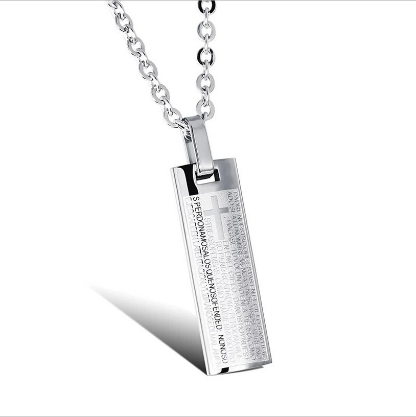 Stainless Steel Square Lection Pendant Jewelry Necklace