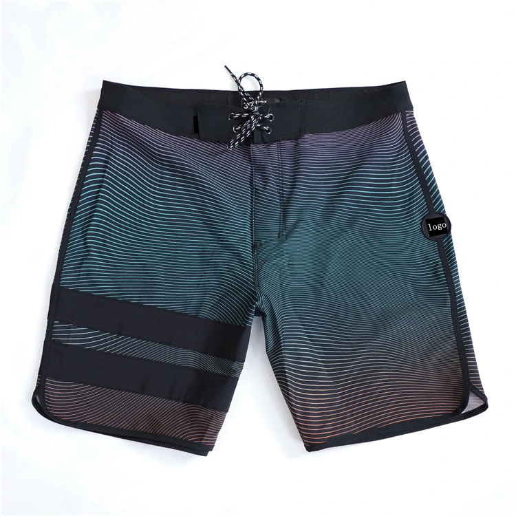 Custom Logo Breathable Men's Swim Trunks Quick Dry Swim Shorts Beach Pants with Pockets