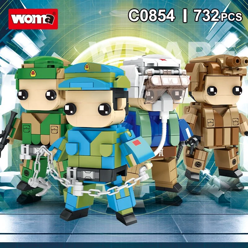 Woma Toys 2022 Children Day Kids Birthday Christmas Gifts Plastic Small Building Block Little Brick Soldier Figure Family Game