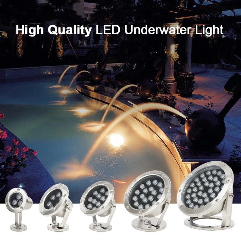 High Power New Type Professional Stainless Steel 3W AC DC 12V 24V Underwater Light Swimming Pool Lights Underwater Lighting