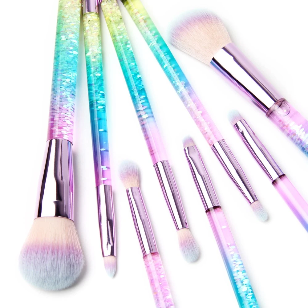 8PCS Soft Synthetic Hair Colorful Plastic Handle Makeup Brushes Set Professional Cosmetic Tool