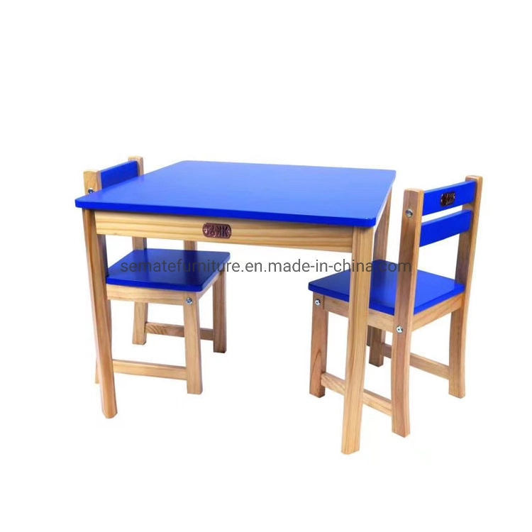 Factory Wholesale/Supplier Custom Kids Furniture Wooden Kids Play Learning Table and 2 Chairs Set