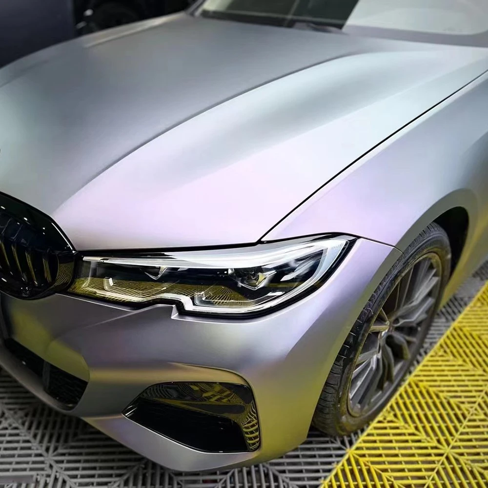 Tsautop Ultral-Matte Metallic Grau Lila Vinyl Wrap Car Film