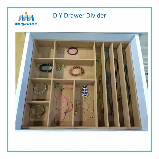 Maßgeschneiderte Samt Finishing Schublade Divider aus PVC für Eitelkeit / Schrank / Schrank Schublade Wendeschneidplatten