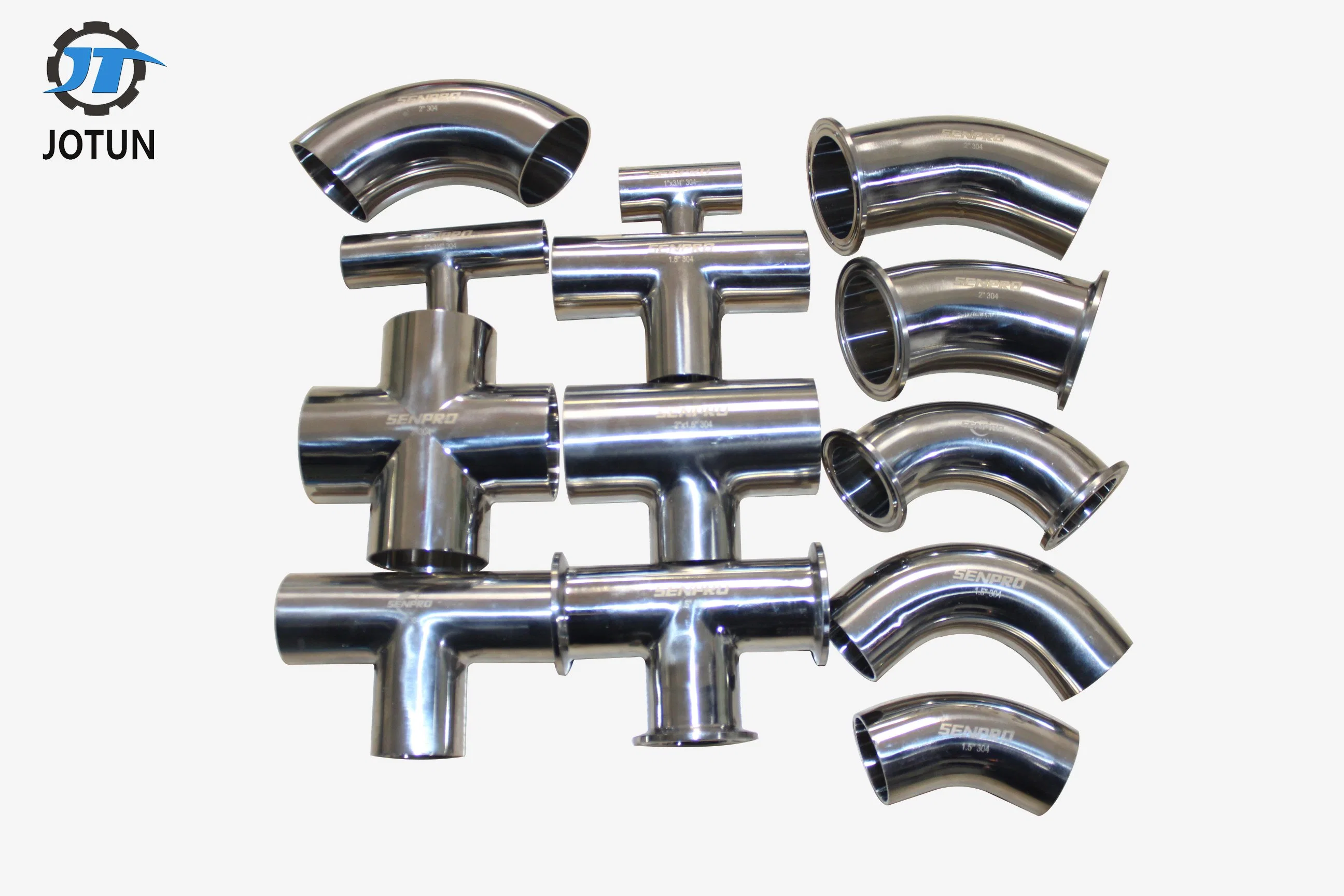 China Jotun Sanitary Grade Stainless Steel Pipe Fittings Clamped Welding Elbow