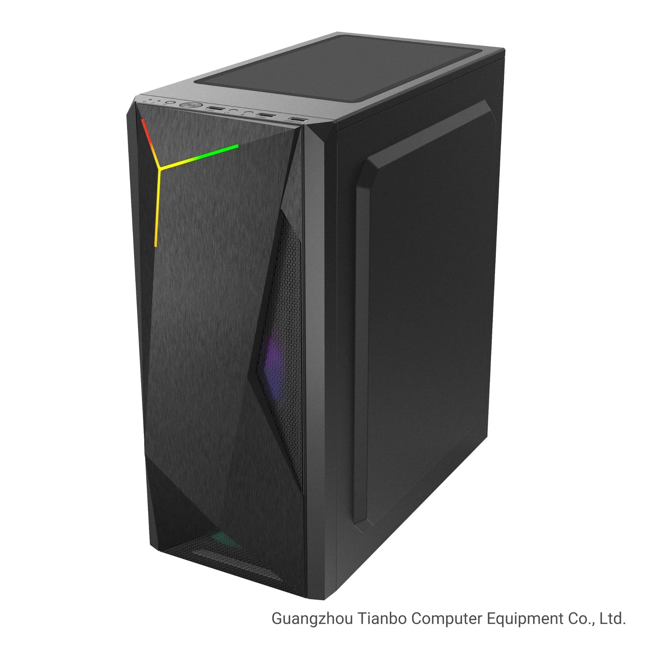 Gaming PC Computer Case with Slim Ring Fan and RGB LED Strips Original Factory ATX Gaming Case