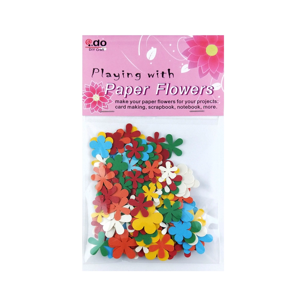 200PCS Bright Colors Mini Paper Flower Assorted Bag for Card Making (FS02-A)