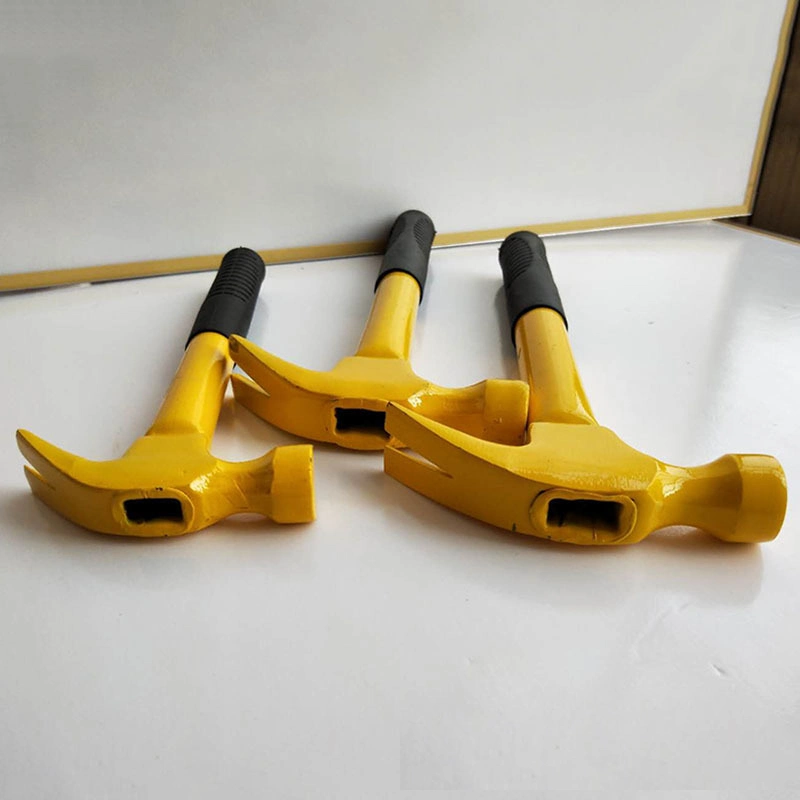 Knocking Carbon Steel Steel Pipe Handle Claw Hammer with Non-Slip Plastic Coated Handle