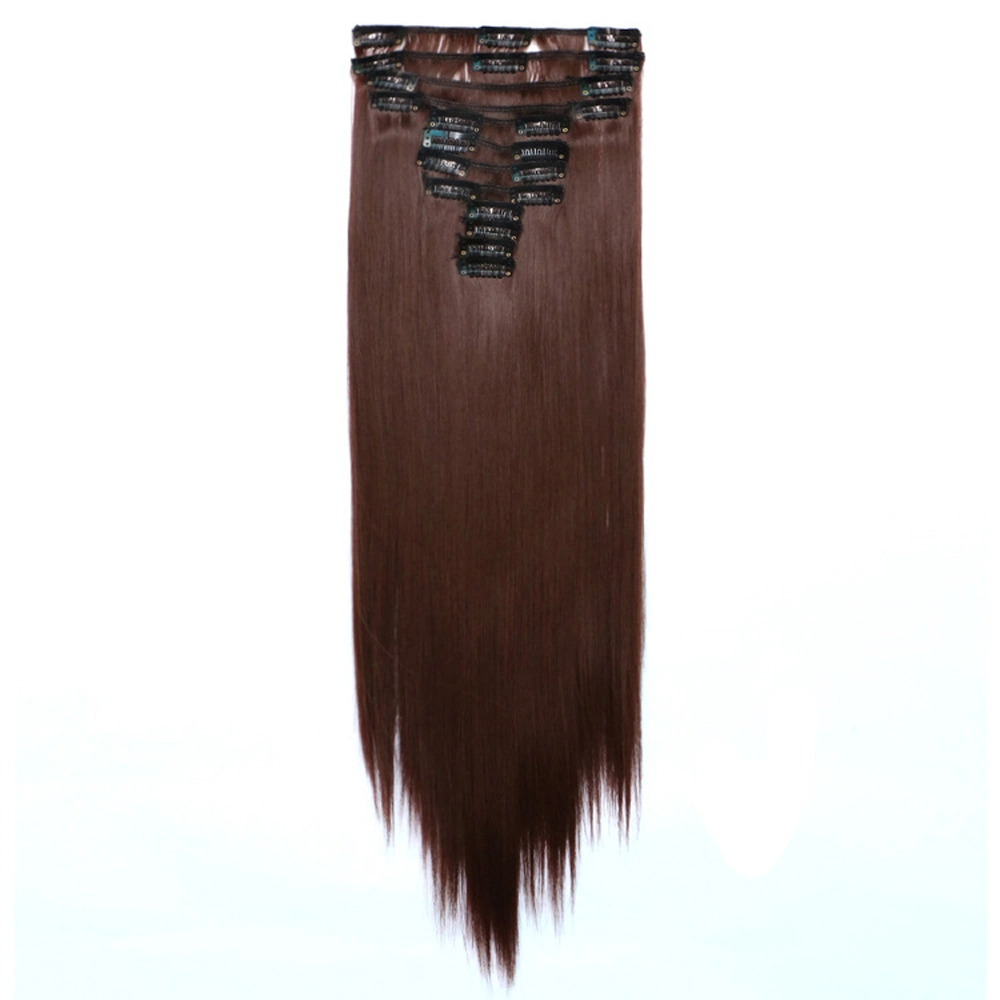 Wig mujeres Straight Hair Clip Extensiones parte Wig