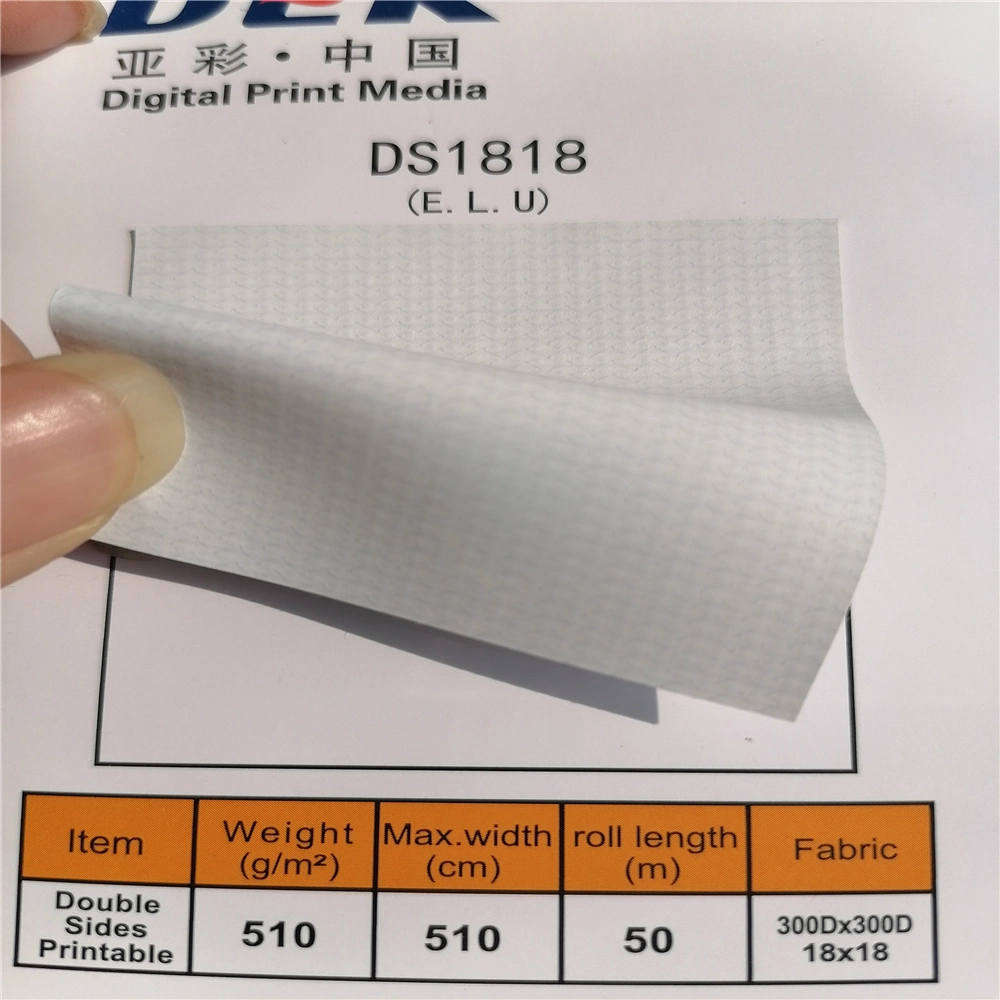 Derflex 300d*300d 18*18 Block out Flex Banner Material for Double Side Printing