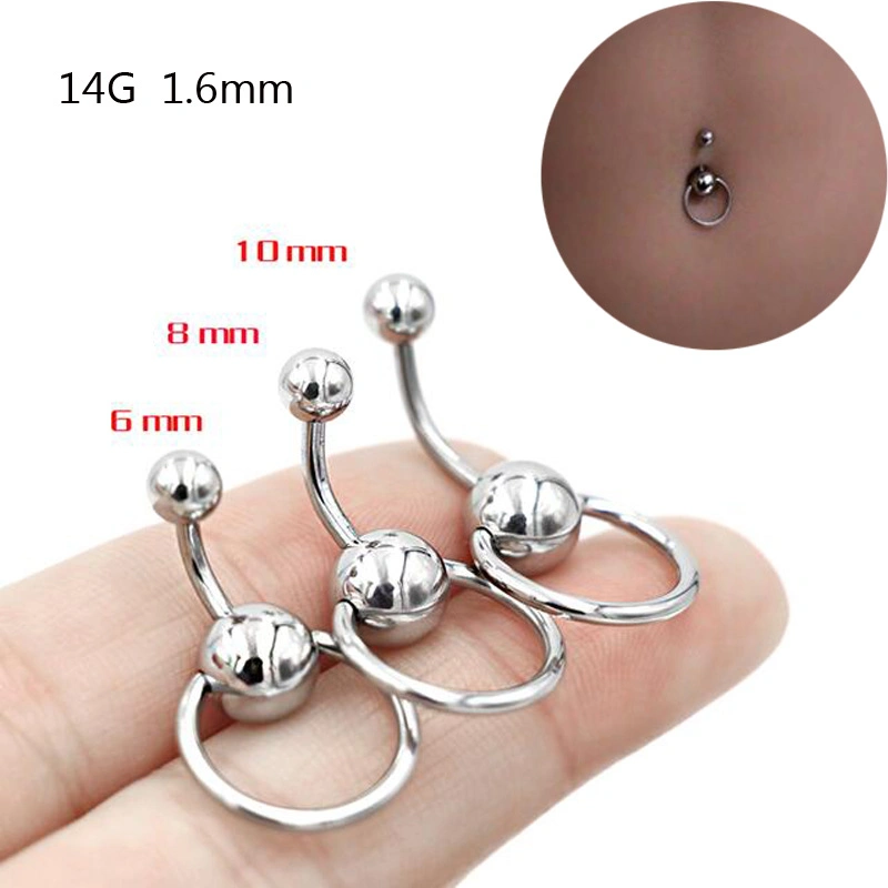 Sexy Circle Card Ball Stainless Steel Belly Button Rings