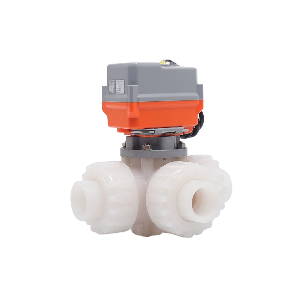 DN32 PVDF AC220V Intelligent Modulating Power-Driven Three Way Valve