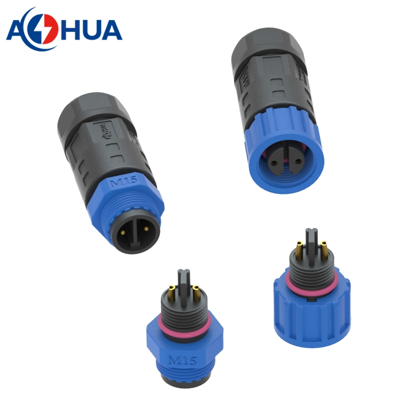 Power Wire Connectors Waterproof Cable M15 3 Pin IP67 Male Plug