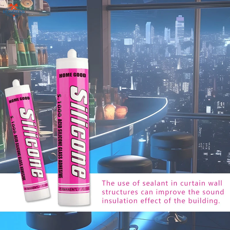 Atacado resistência à cola tempo durabilidade aderência estrutural desempenho de cola Acetoxy Vedante de silicone de vidro