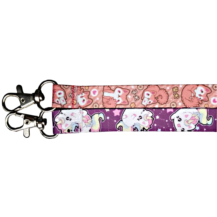 Günstige verschiedene Farbe Custom Printed Polyster Lanyardssatin Lanyards mit Flasche Öffner Helle Farbe Cartoon Charakter Lanyards