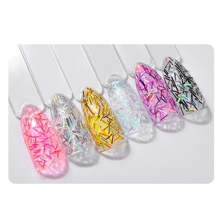 6PCS\ Colors 1box Shiny Strip Nail Sticker Decorations\Nail Art Frake Accessory